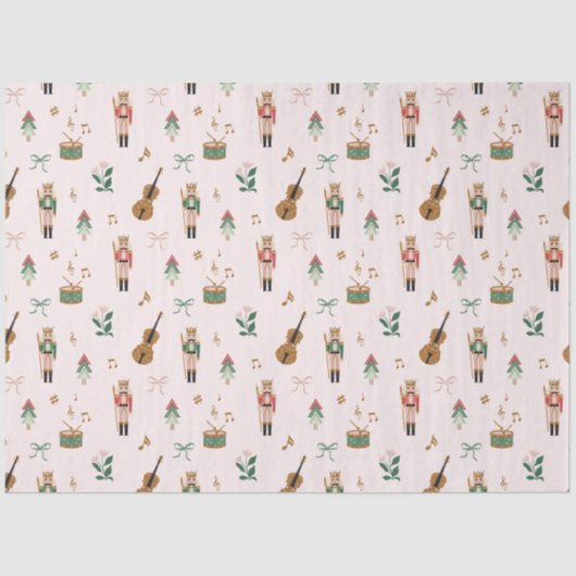 Moderne Notenkraker Kerstboog lint patroon Tissuepapier (Voorkant)
