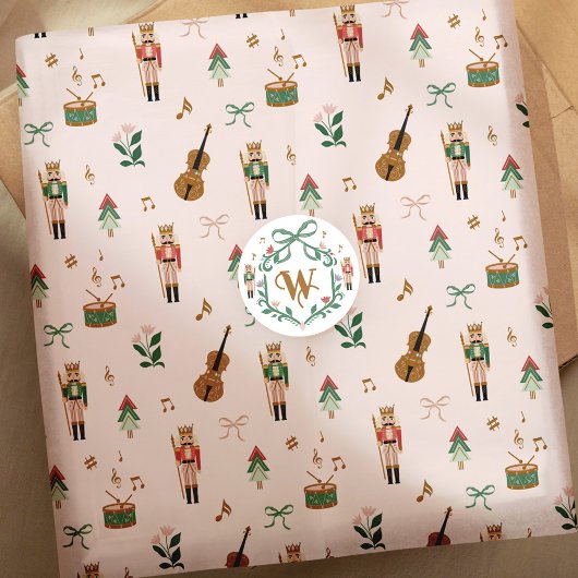 Moderne Notenkraker Kerstboog lint patroon Tissuepapier