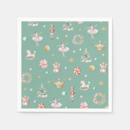 Moderne Notenkraker Meisjes Verjaardagsfeest Servet