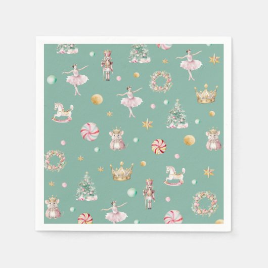 Moderne Notenkraker Meisjes Verjaardagsfeest Servet (Voorkant)