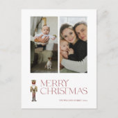 Moderne Notenkraker Vrolijk Kerstfeest 2 Foto Feestdagenkaart (Voorkant)