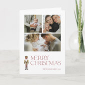 Moderne Notenkraker Vrolijk Kerstfeest 3 Familie F Kaart (Voorkant)