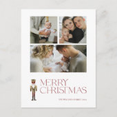 Moderne Notenkraker Vrolijk Kerstfeest 3 Foto Feestdagenkaart (Voorkant)