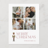 Moderne Notenkraker Vrolijk Kerstfeest 4 Foto Feestdagenkaart (Voorkant)