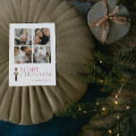 Moderne Notenkraker Vrolijk Kerstfeest 4 Foto Feestdagenkaart<br><div class="desc">U zult zeker de feestvreugde verspreiden met de Modern Nutcracker Merry Christmas 4 Photo Typography Holiday Briefkaart! Dit briefkaart is perfect voor het sturen naar geliefden om hen een vrolijk vakantieseizoen te wensen. De feestelijke typografie in de Bourgogne valt op de kaart en wordt geaccentueerd door een waterverf notenkraker, waardoor...</div>