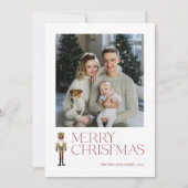 Moderne Notenkraker Vrolijke Kerstmis Foto Typogra Feestdagenkaart (Voorkant)