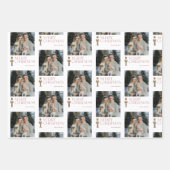 Moderne Notenkraker Vrolijke Kerstmis Foto Typogra Inpakpapier Vel (Voorkant 2)