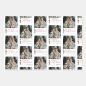 Moderne Notenkraker Vrolijke Kerstmis Foto Typogra Inpakpapier Vel (Voorkant)