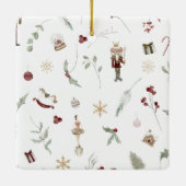 Moderne Notenkraker Vrolijke Kerstmis Foto Typogra Keramisch Ornament (Achterkant)