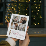 Moderne Notenkraker Vrolijke Typografie 4 Foto Feestdagenkaart<br><div class="desc">Het is weer die tijd van het jaar - Kersttijd! Zoek niet verder dan deze moderne en trendy kerstkaart om de vreugde en boodschap van liefde van je familie te delen. De feestelijke typografie in de Bourgogne valt op de kaart en wordt geaccentueerd door een waterverf notenkraker, waardoor vier van...</div>