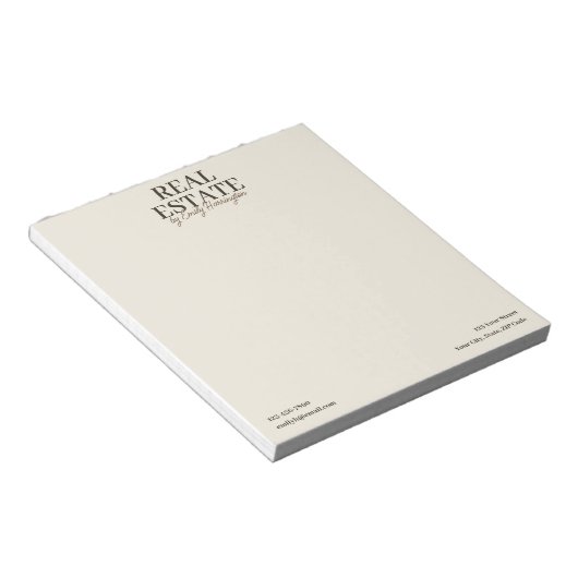 Moderne Notepad Aardse Makelaar Notitieblok (Schuin)