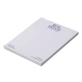Moderne Notepad Lavendel Vastgoedmakelaar Notitieblok (Linkerzijde)
