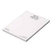 Moderne Notepad Neutrale Vastgoedmakelaar Notitieblok (Linkerzijde)