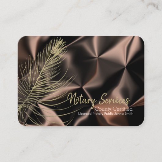 Moderne Notional Services Gold Brown Pattern Visitekaartje (Voorkant)