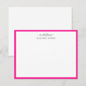 Moderne notitie van Hot-roze notitie Kaart Notitiekaartje (Voorkant / Achterkant)