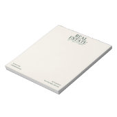 Moderne Notitieblok Groen Makelaar (Linkerzijde)