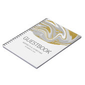 Moderne Notitieboek voor marmer en gouden bruiloft (Linkerzijde)