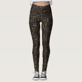 Moderne Notitieboek voor zwart-wit en gouden samen Leggings (Voorkant)