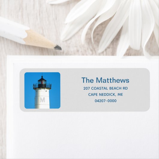 Moderne nubble Lighthouse Return Address Etiket (Insitu)