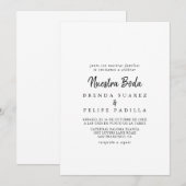 Moderne Nuestra Boda bruiloft Kaart (Voorkant / Achterkant)