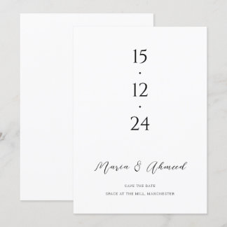 Moderne Numerieke Trouwdag Opslaan Datum Save The Date