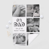 Moderne Nummer Een Papa Fotocollage Golfhanddoek (Insitu)
