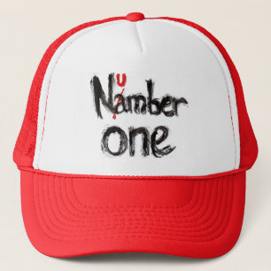 Moderne "Nummer één" typografie grafisch - Retro S Trucker Pet