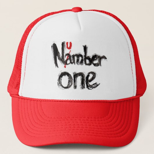 Moderne "Nummer één" typografie grafisch - Retro S Trucker Pet (Voorkant)
