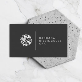 Moderne Nummers Logo Accountant Donkergrijs Visitekaartje