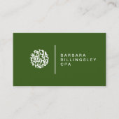 Moderne Nummers Logo Accountant Donkergroen Visitekaartje (Voorkant)