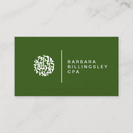 Moderne Nummers Logo Accountant Donkergroen Visitekaartje