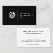 Moderne Nummers Logo Accountant Zwart Visitekaartje (Voorkant / Achterkant)