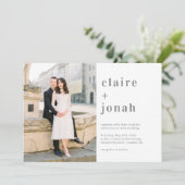 Moderne Nuptial Photo Wedding Invitation MNU Bedankkaart (Staand voorkant)