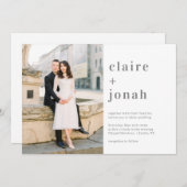Moderne Nuptial Photo Wedding Invitation MNU Kaart (Voorkant / Achterkant)