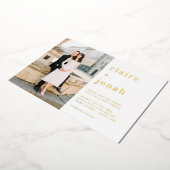 Moderne Nuptial Real Folie Photo Wedding Invitatio Folie Uitnodiging (Gedraaid)