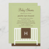 Moderne Nursery Baby shower Invitation (neutraal) Kaart (Voorkant / Achterkant)