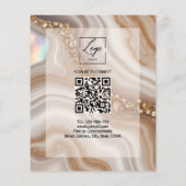 Moderne Nuteral Beige Gouden Prijslijst Menu (Achterkant)