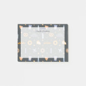 Moderne NYC Patroon Donkergrijs Naam Post-it® Notes (Voorkant)