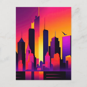 Moderne NYC Skyline Graphic Briefkaart