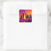 Moderne NYC Skyline Graphic Vierkante Sticker (Tas)