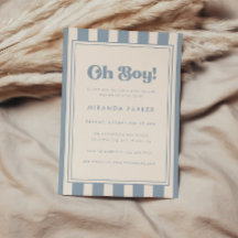 Moderne "O jongen!" Gestreepte Blauwe Beige Baby B