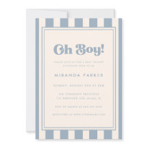 Moderne "O jongen!" Gestreepte Blauwe Beige Baby B