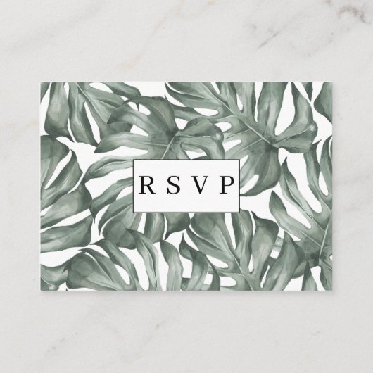 Moderne Oasis Tropische Bestemming Bruiloft Informatiekaartje (Achterkant)