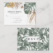 Moderne Oasis Tropische Bestemming Bruiloft Informatiekaartje (Voorkant / Achterkant)