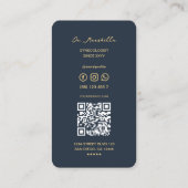 Moderne OBGYN Verloskunde Gynaecoloog Donkerblauw Visitekaartje (Achterkant)