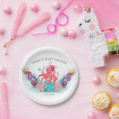 Moderne Oceaan Baby Octopus Aquarel Kleurrijk Papieren Bordje (Feest)