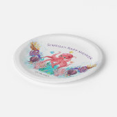 Moderne Oceaan Baby Octopus Aquarel Kleurrijk Papieren Bordje (Gekanteld)