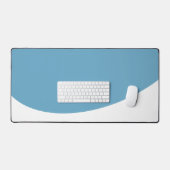 Moderne Oceaan Blauw Stromende Witte Golf Bottom E Bureaumat (Keyboard & Muis)