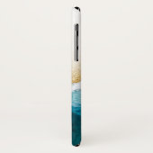 Moderne Oceaan Blauwe Turquoise Golf Gouden Glitte Case-Mate iPhone Case (Achterkant/links)