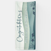 Moderne oceaan bruiloft gefeliciteerd spandoek (Verticaal)